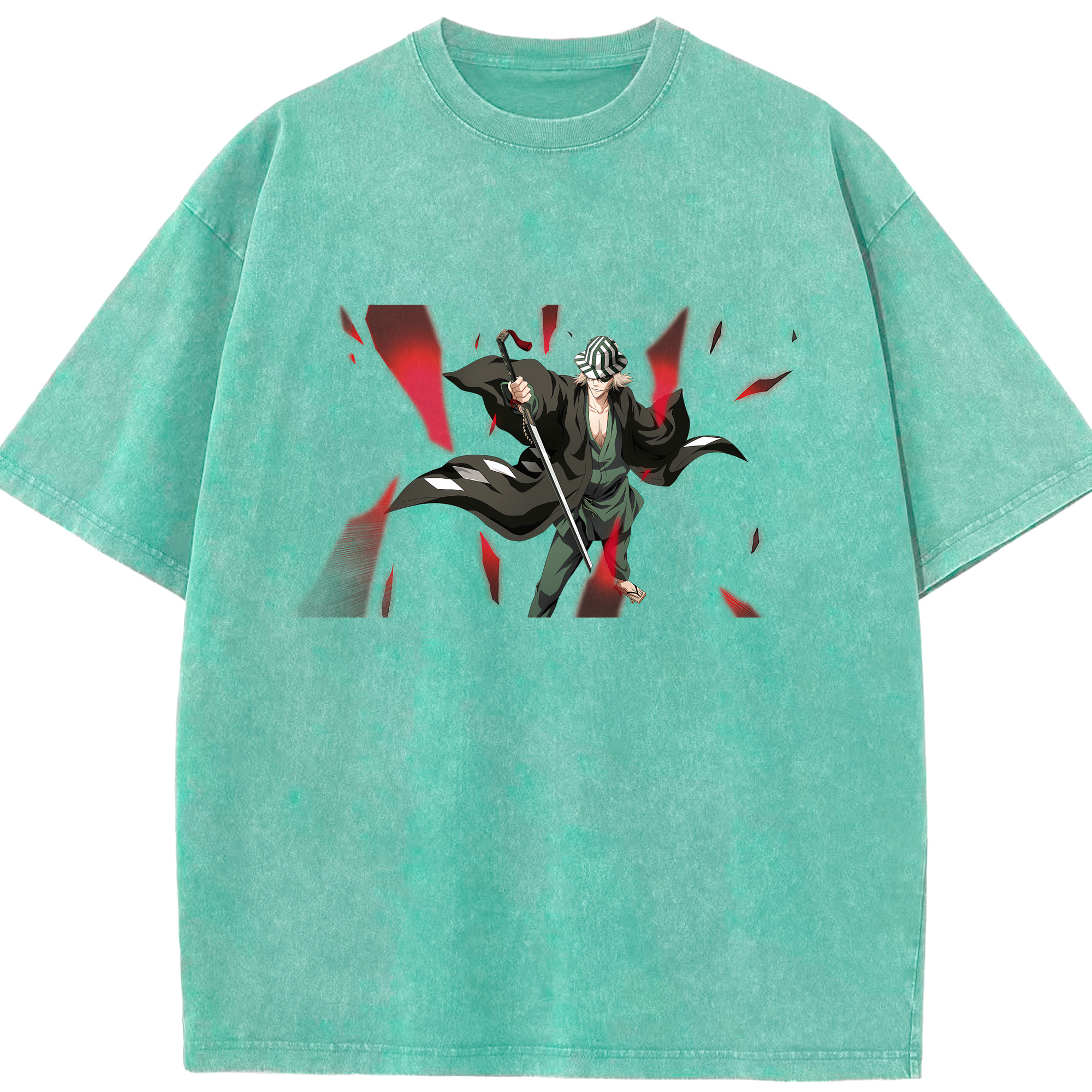 （画像用） "ブリーチ 浦原 喜助（うらはら きすけ） BLEACH Urahara Kisuke " 綿100% ヴィンテージ風 半袖Tシャツ（フロントプリント）